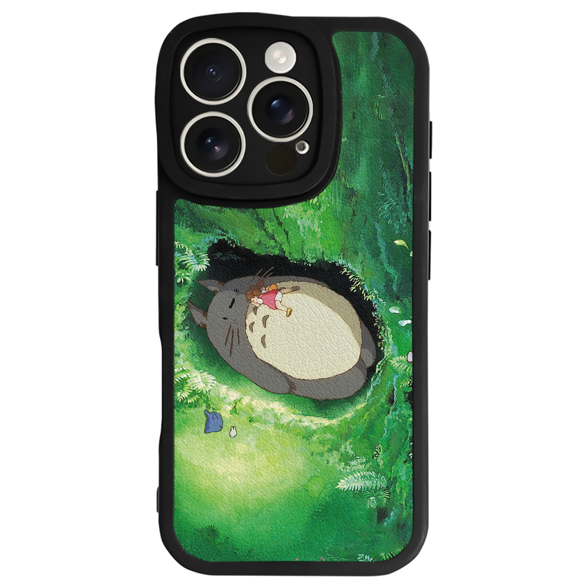 （画像用） となりのトトロ 草壁メイ 草壁サツキ My Neighbor Totoro Satsuki Kusakabe Mei Kusakabe 【iPhone 16シリーズ対応】シリコンスマホケース（レザー調） 材質：シリコン